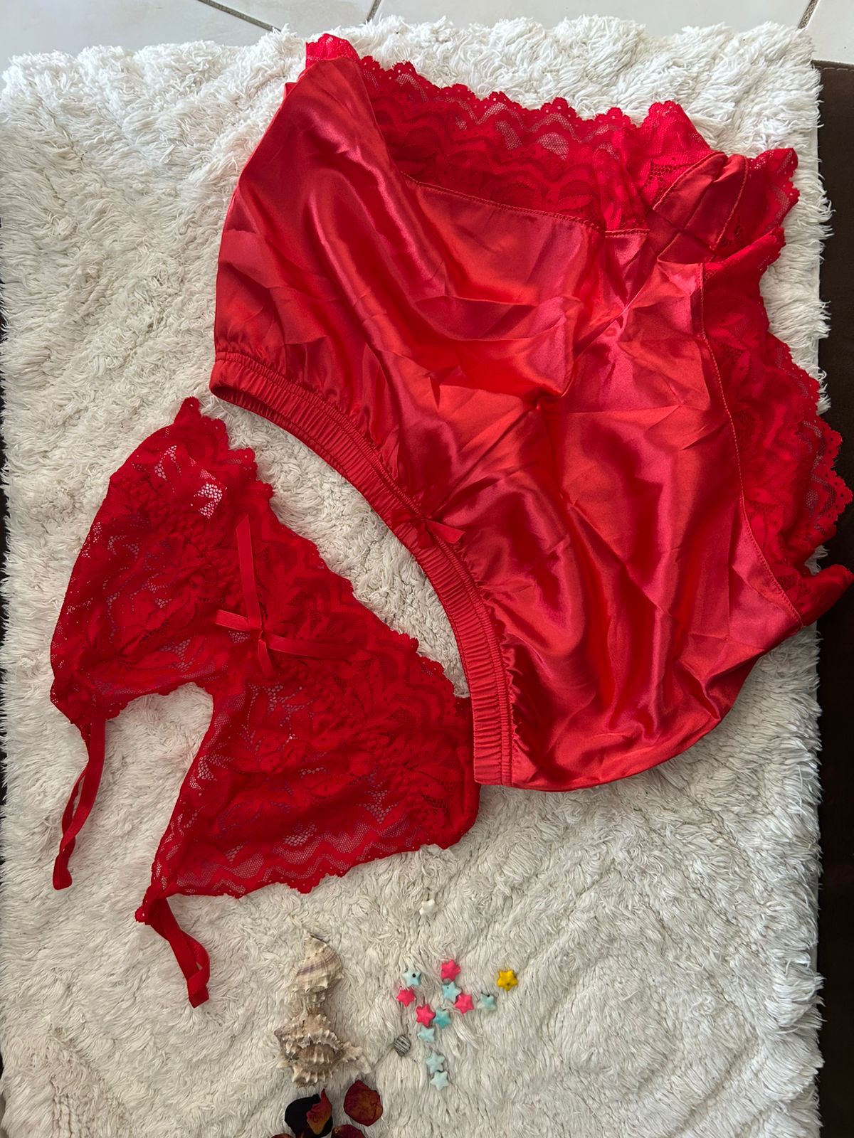 Conjunto de lenceria rojo talla XL pijama